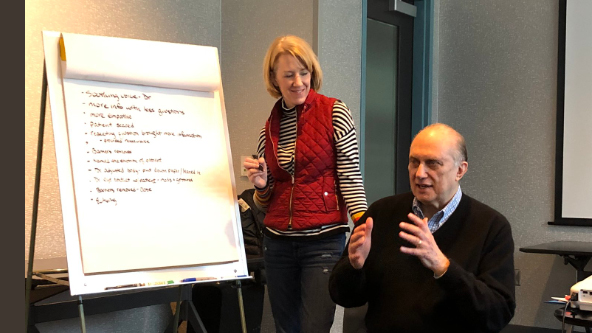Figure 1. Dr. Drossman and Ms. Ruddy running a facilitation exercise.